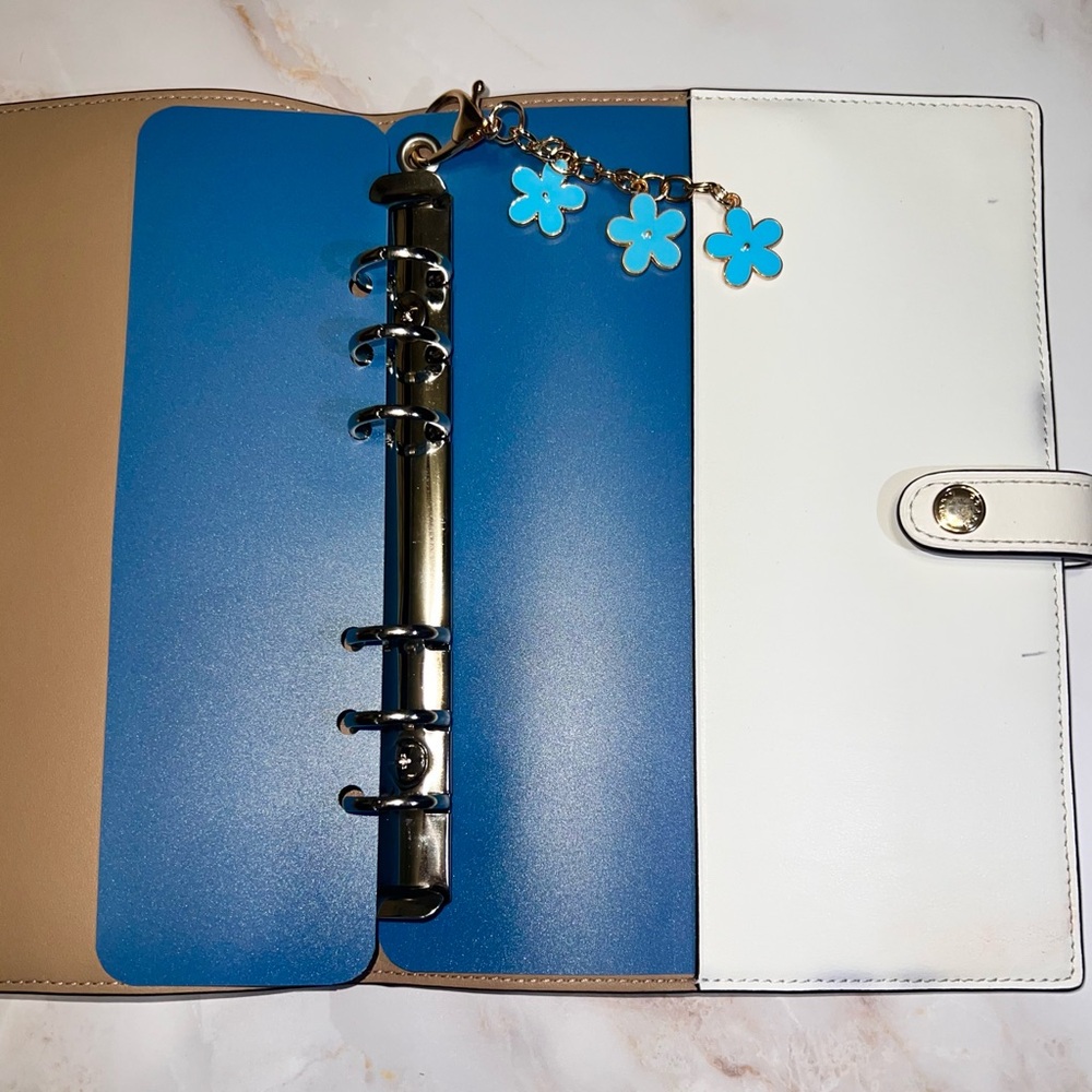 COACH NOTEBOOK Binder Adapter Insert and Pockets | Clear/Navy Blue/Silver - Picture 3 of 4